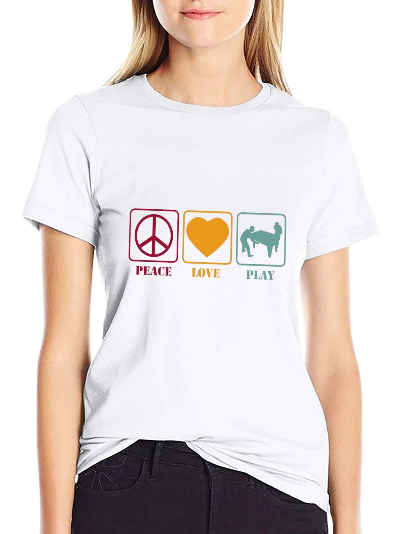 Peace Love Play Graphic Tee - Fun Design!