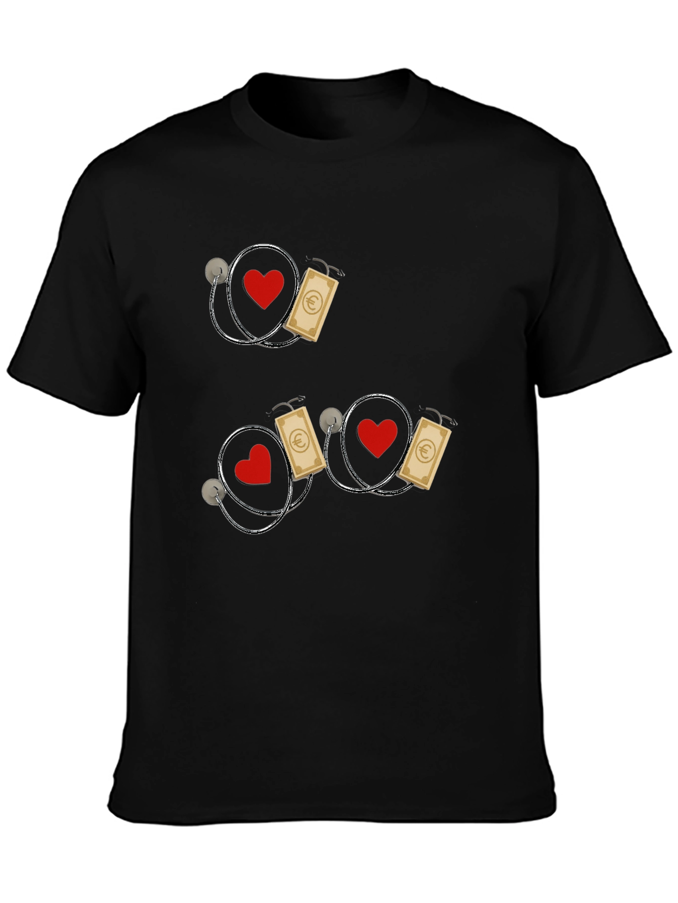 Heart and Money Stethoscope Graphic Tee