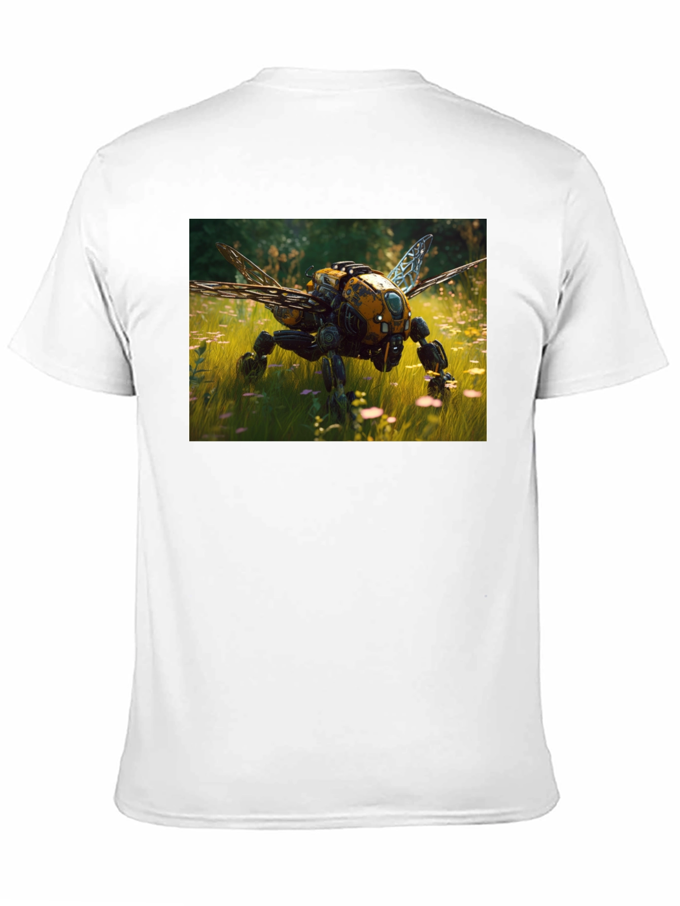 Robot Bee Graphic T-Shirt - Black