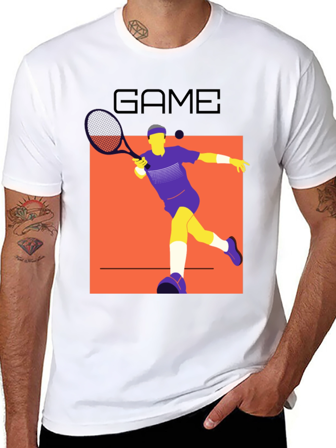 Tennis Game Graphic T-Shirt - Modern Athlete Style