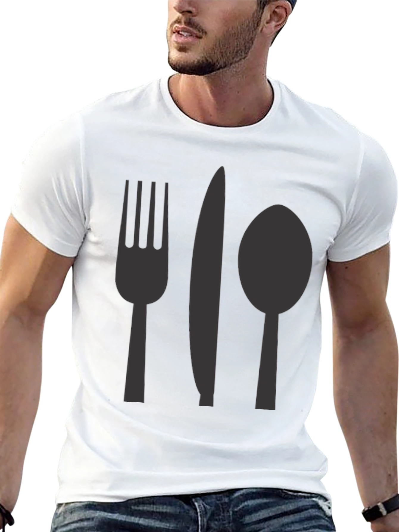 Cutlery Graphic T-Shirt - Casual Cotton Tee