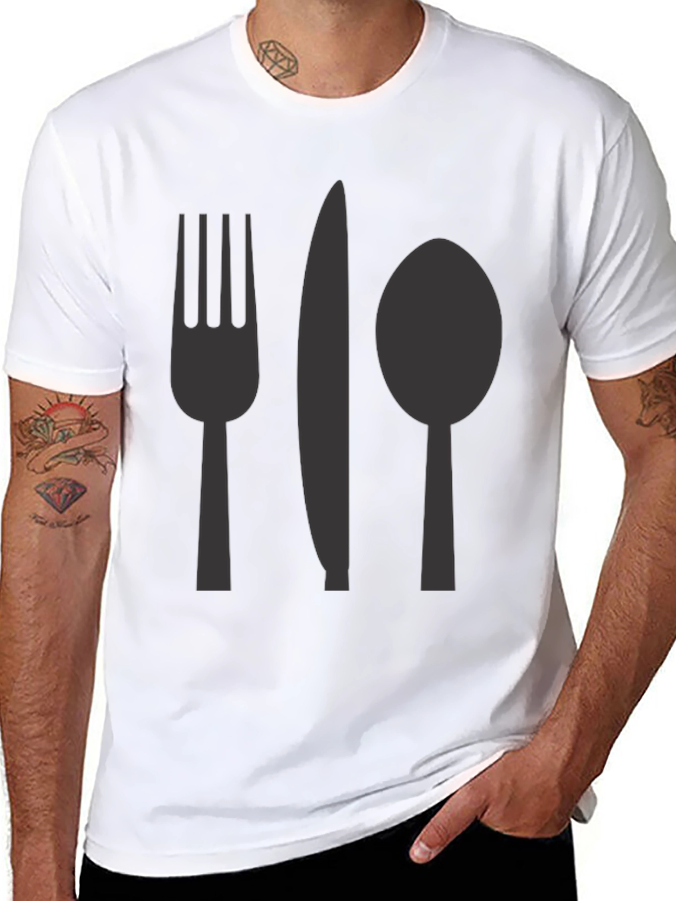 Cutlery Graphic T-Shirt - Casual Cotton Tee