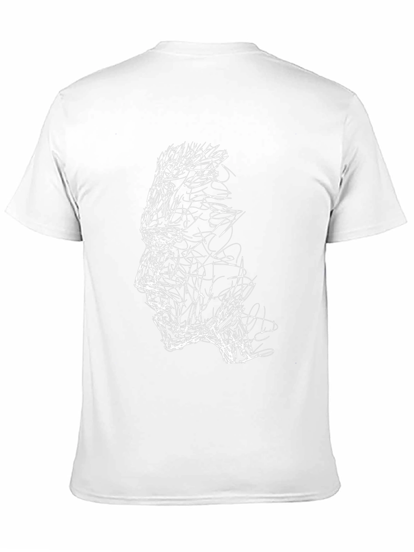Abstract Face Graphic Tee - Stylish Black T-Shirt
