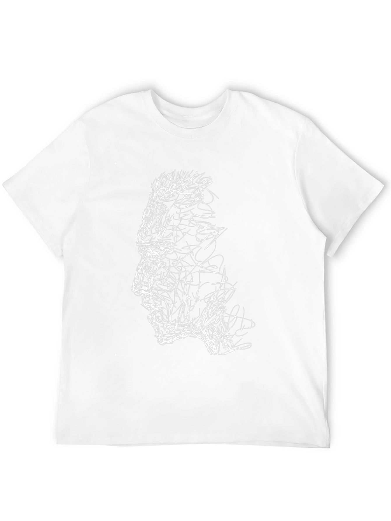 Abstract Face Graphic Tee - Stylish Black T-Shirt