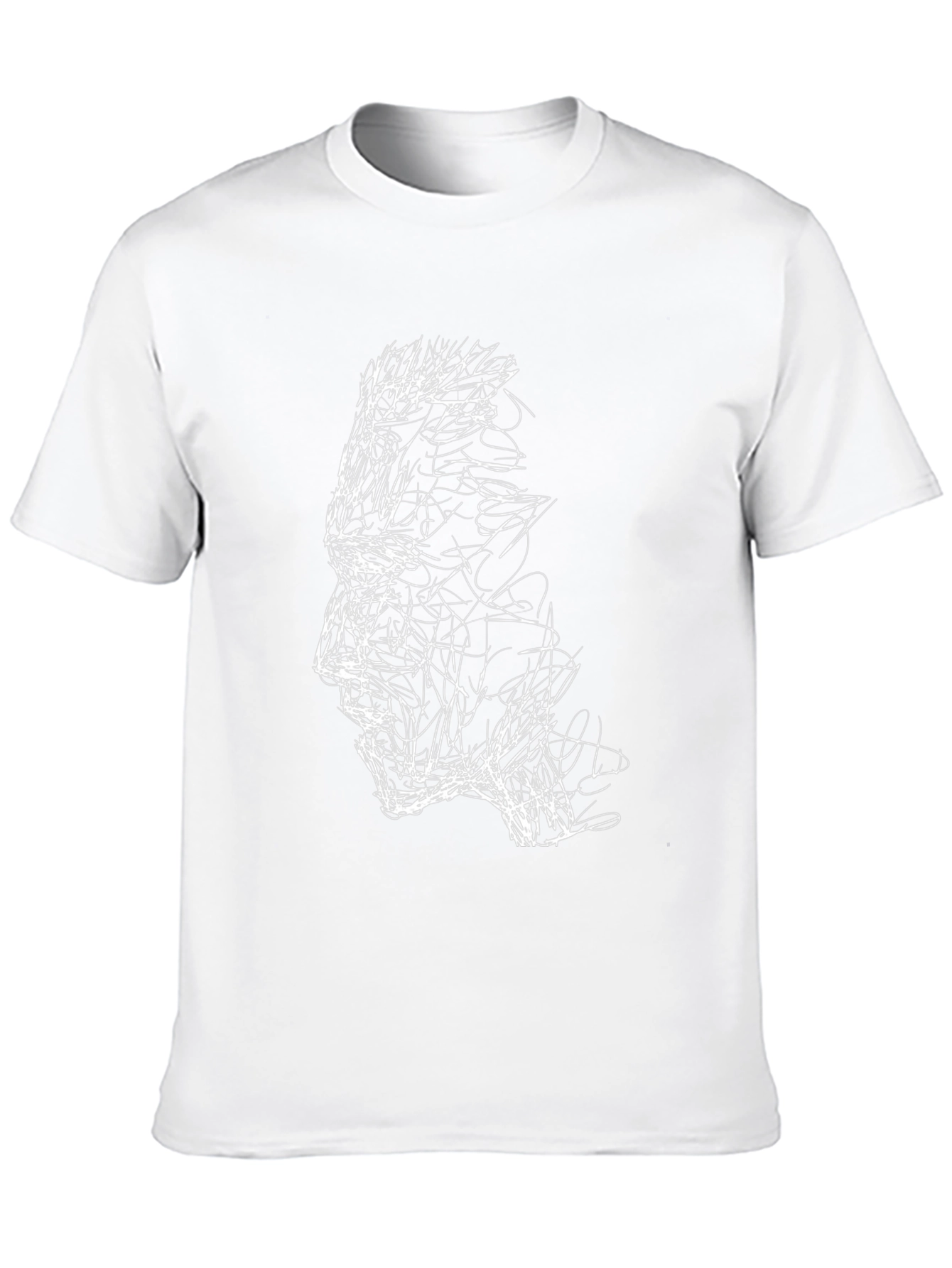 Abstract Face Graphic Tee - Stylish Black T-Shirt