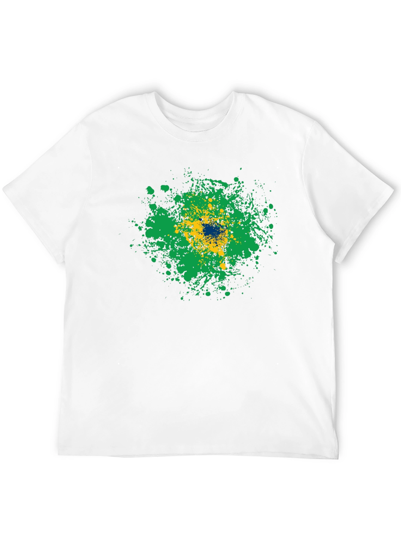 Brazil Flag Splatter Graphic T-Shirt