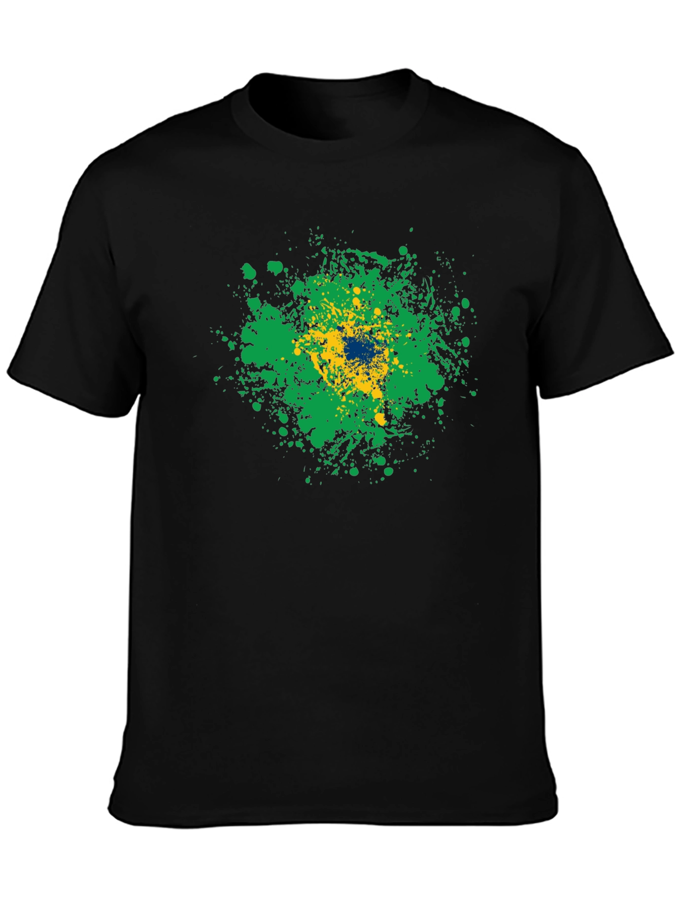 Brazil Flag Splatter Graphic T-Shirt