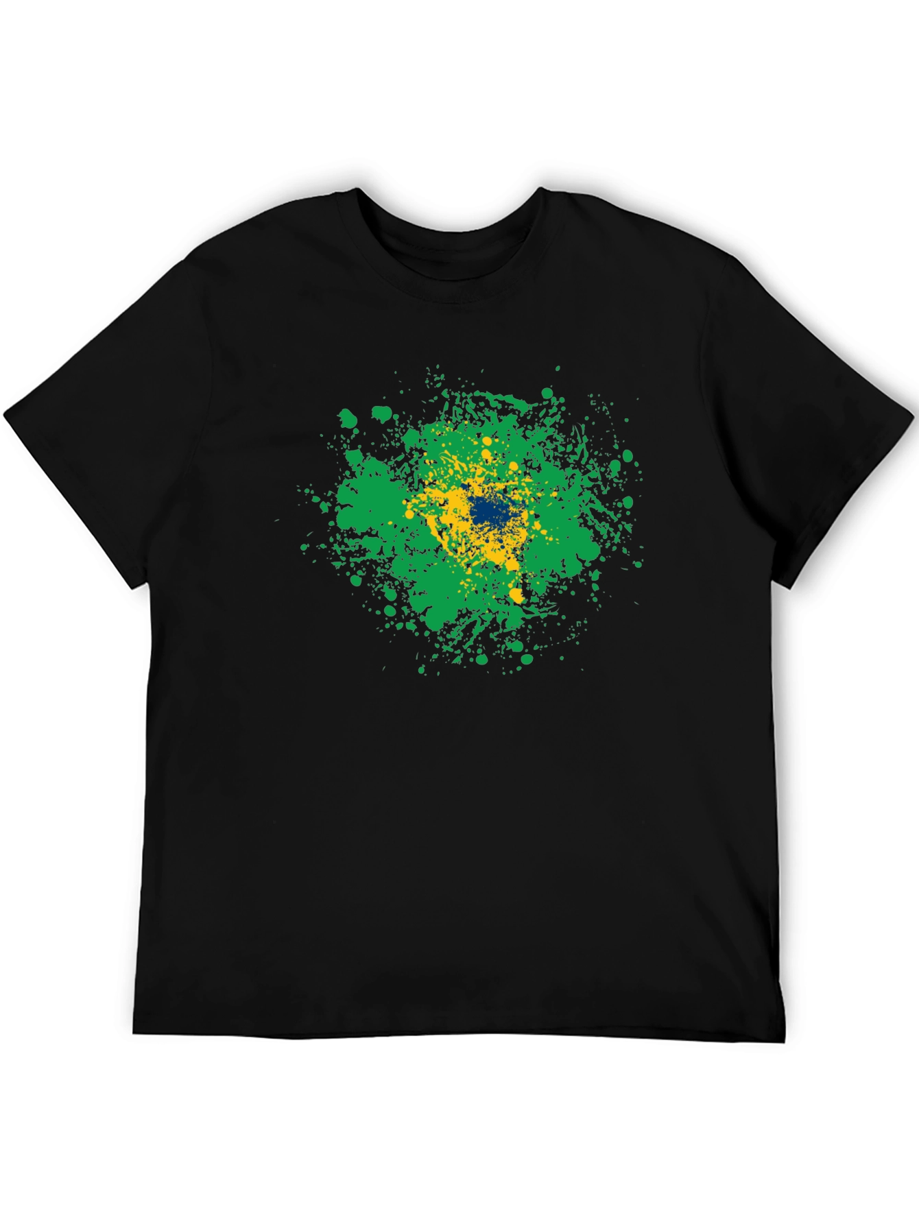 Brazil Flag Splatter Graphic T-Shirt