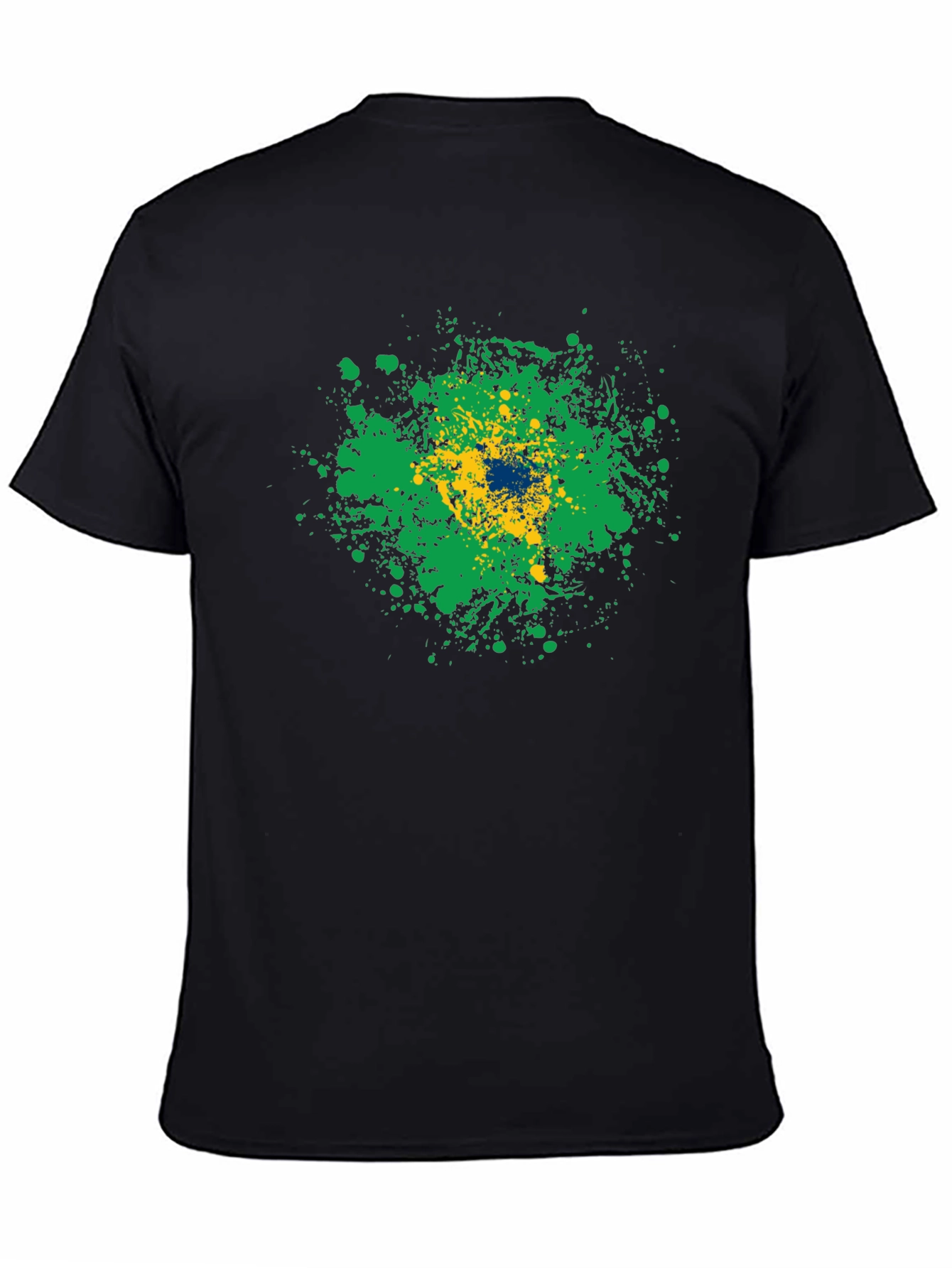 Brazil Flag Splatter Graphic T-Shirt