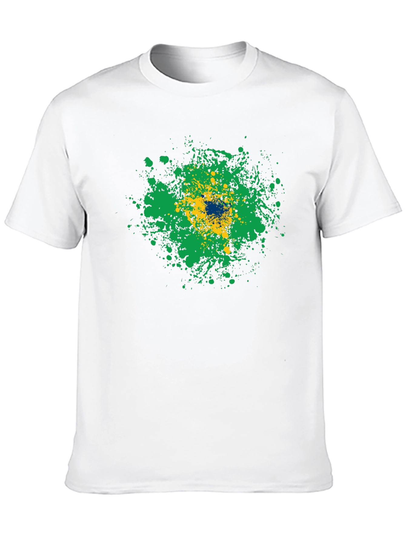 Brazil Flag Splatter Graphic T-Shirt