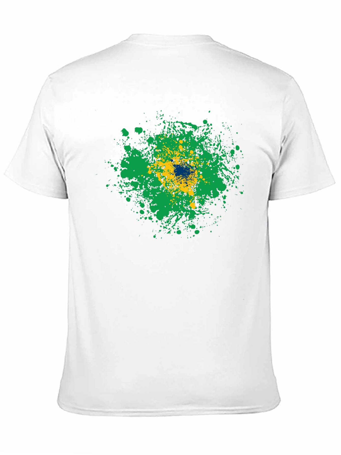 Brazil Flag Splatter Graphic T-Shirt