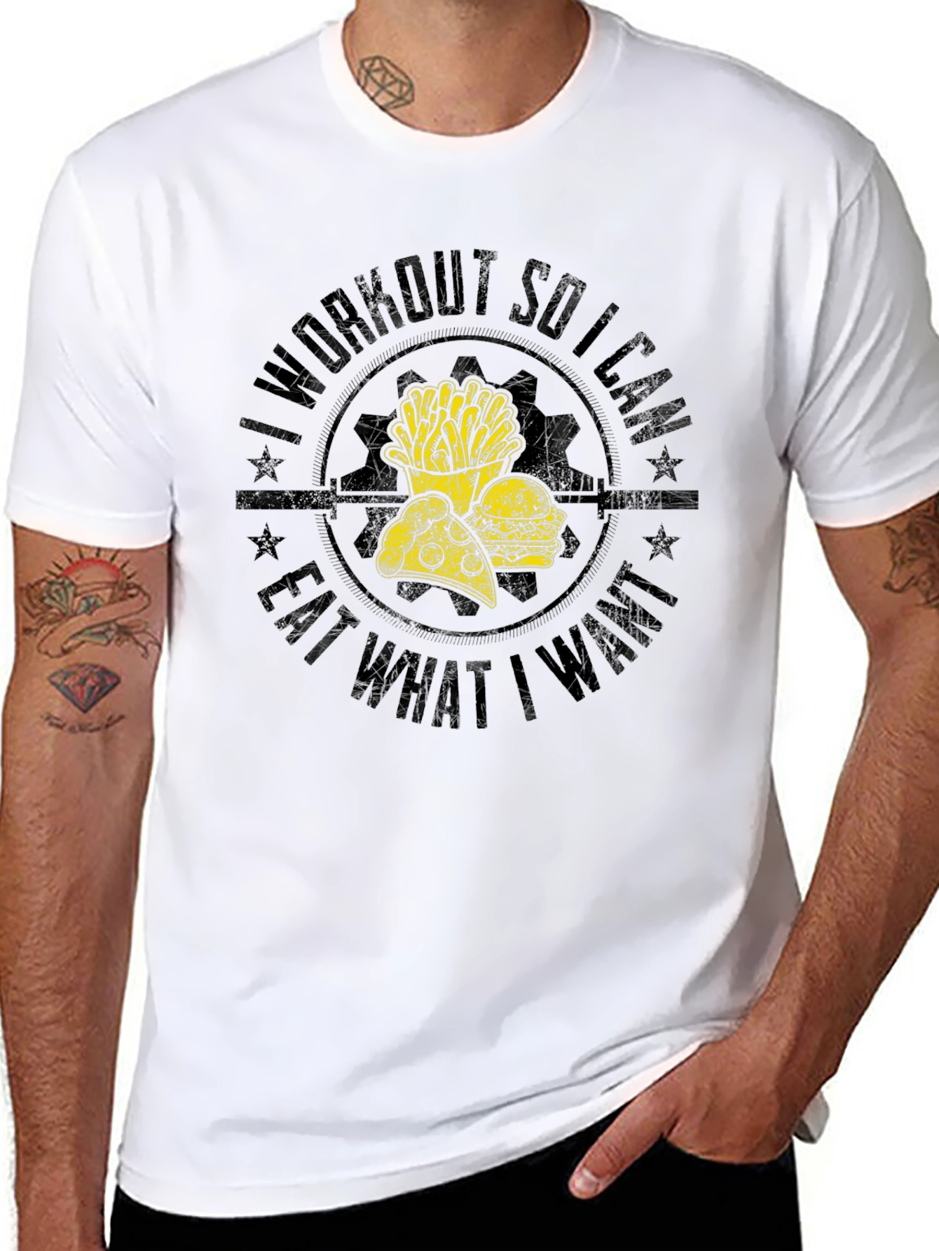 Workout for Food Black T-Shirt