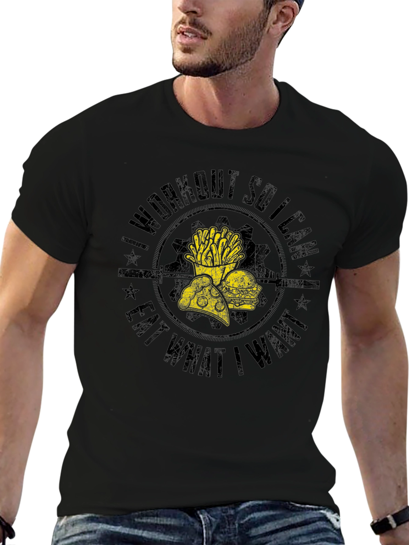 Workout for Food Black T-Shirt
