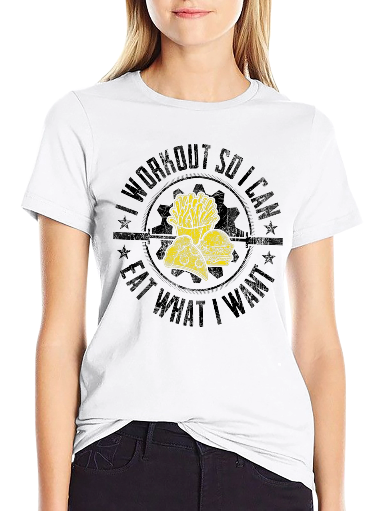 Workout for Food Black T-Shirt