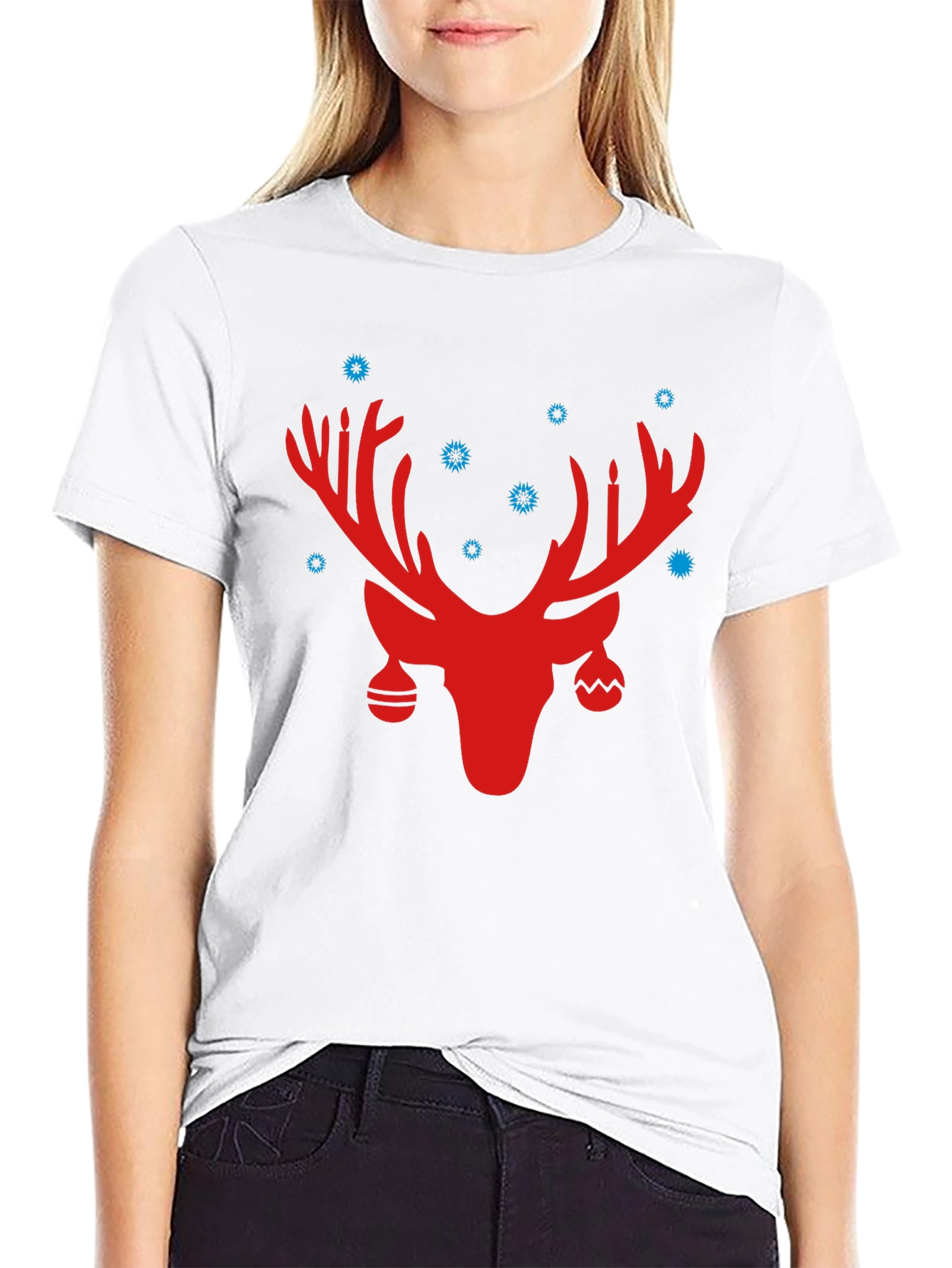 Festive Reindeer Graphic Tee - Holiday Cheer!