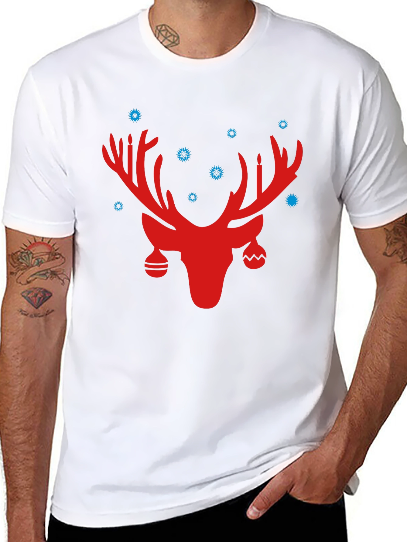 Festive Reindeer Graphic Tee - Holiday Cheer!