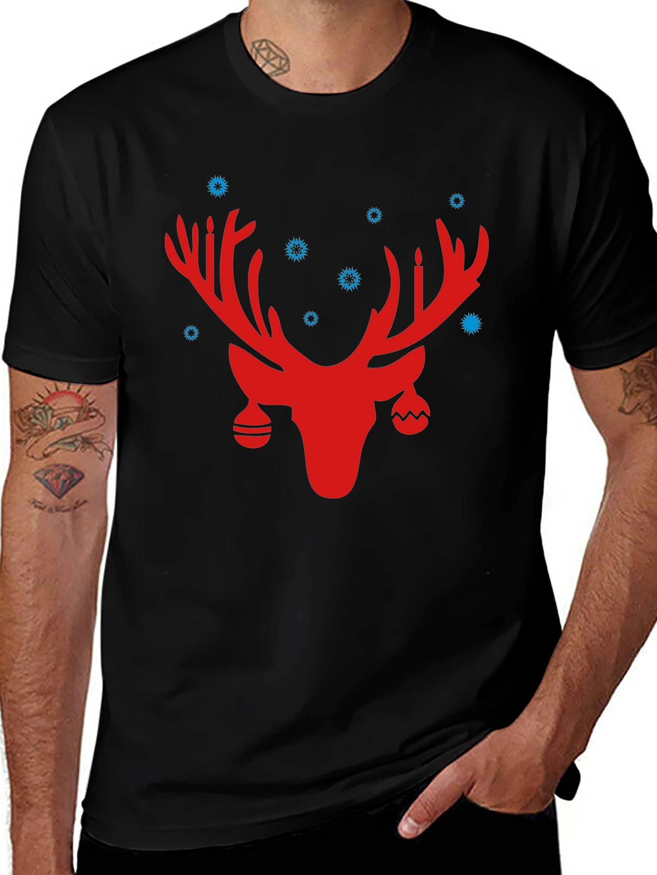 Festive Reindeer Graphic Tee - Holiday Cheer!