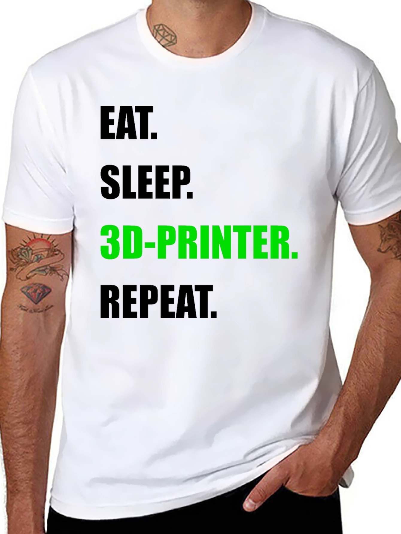 Eat Sleep 3D-Printer Repeat Black T-Shirt
