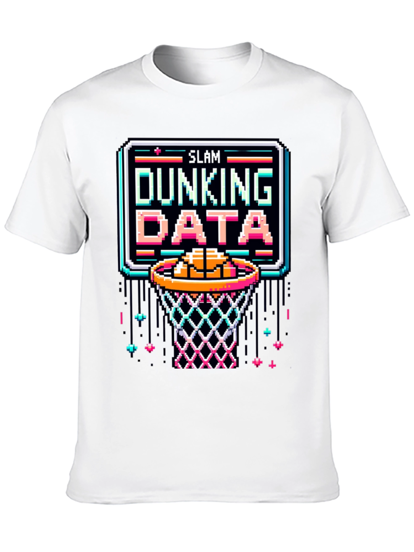 Slam Dunking Data Pixel Art T-Shirt