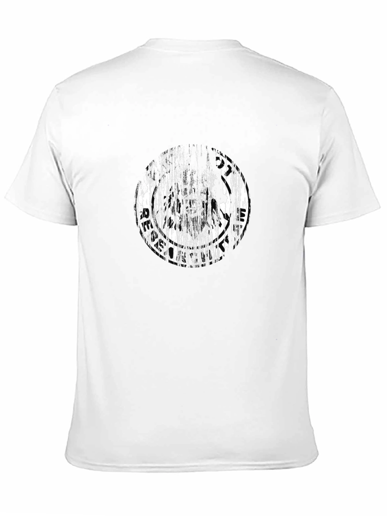 Distressed Graphic Tee - Black Cotton T-Shirt