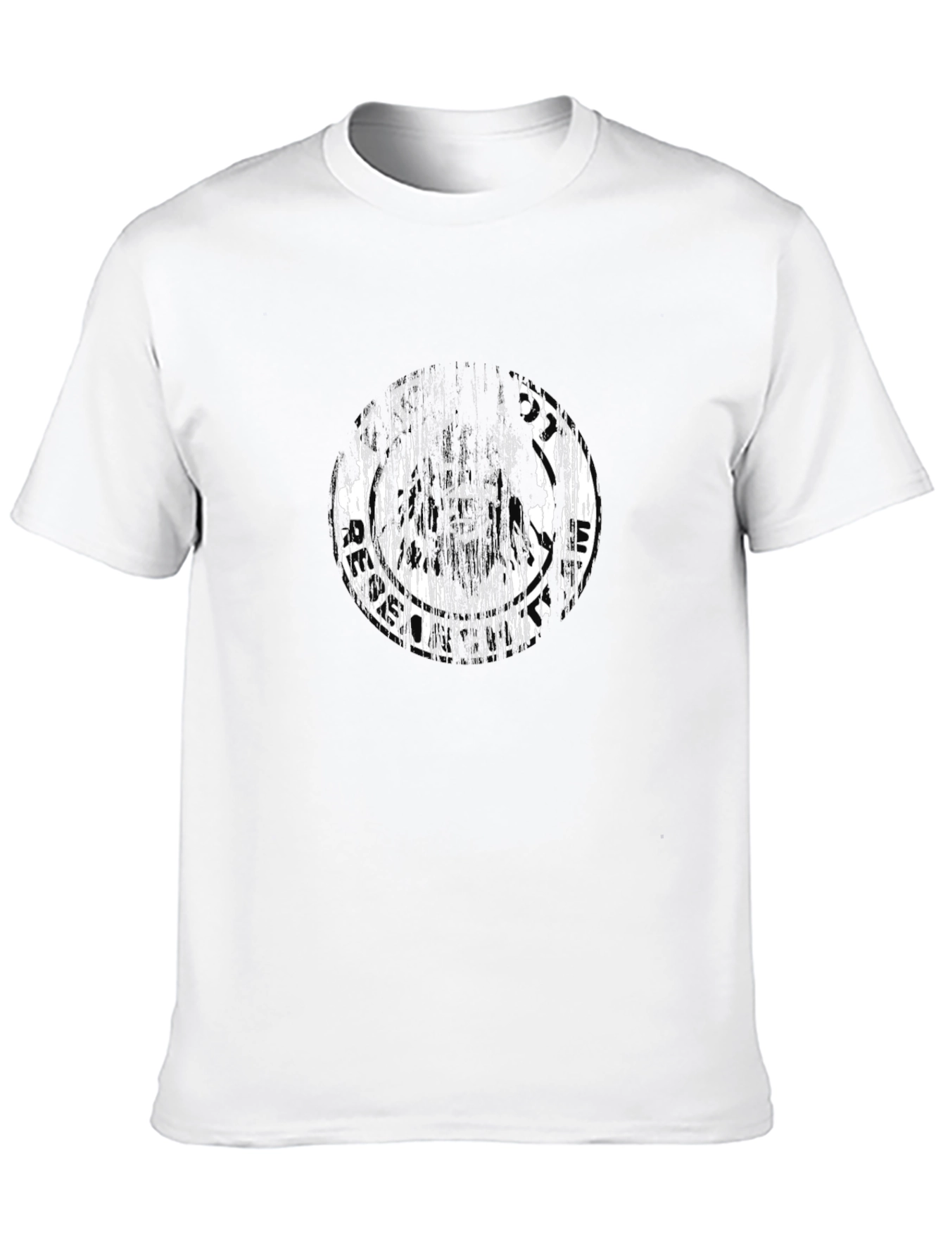 Distressed Graphic Tee - Black Cotton T-Shirt