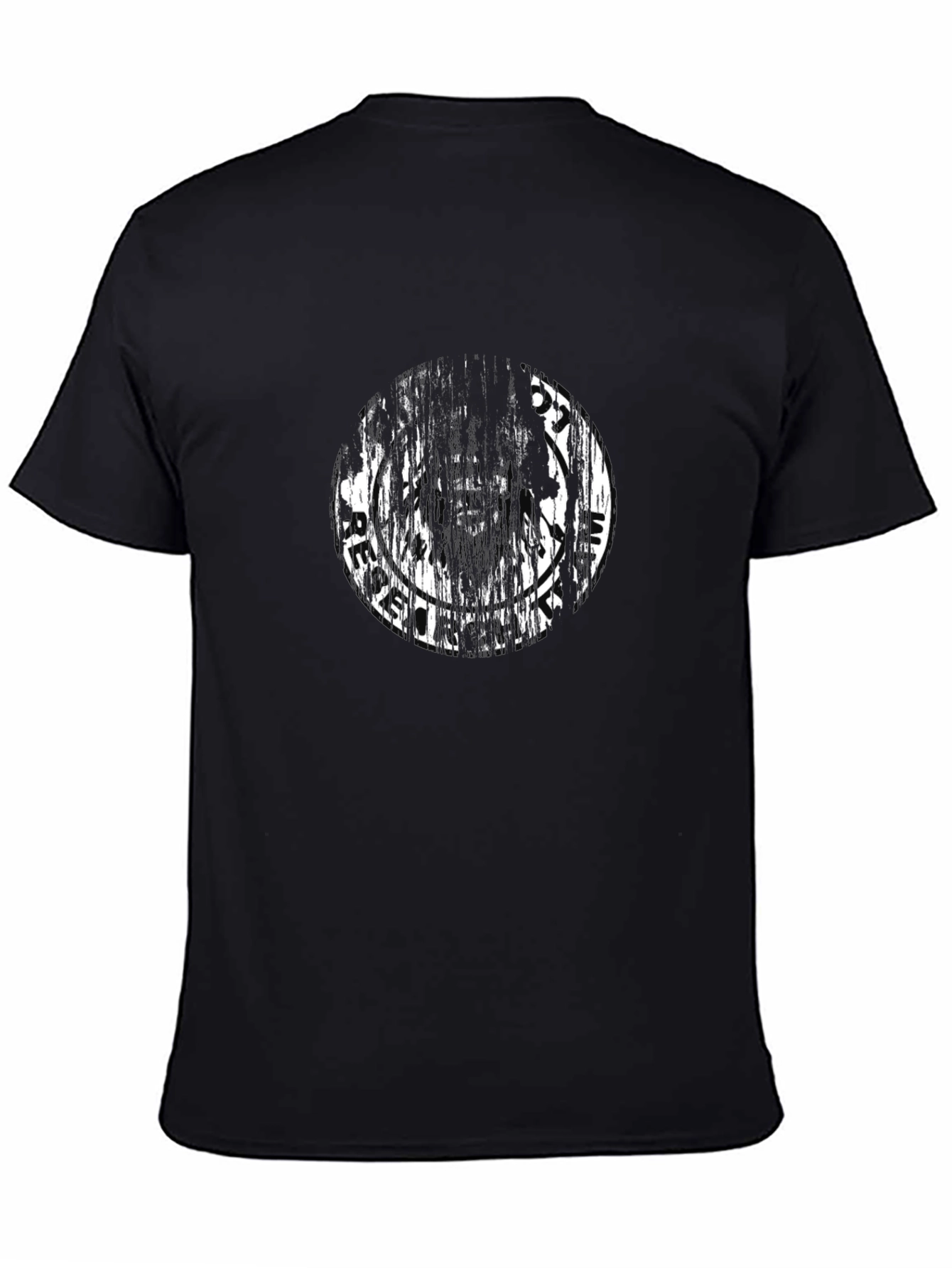 Distressed Graphic Tee - Black Cotton T-Shirt