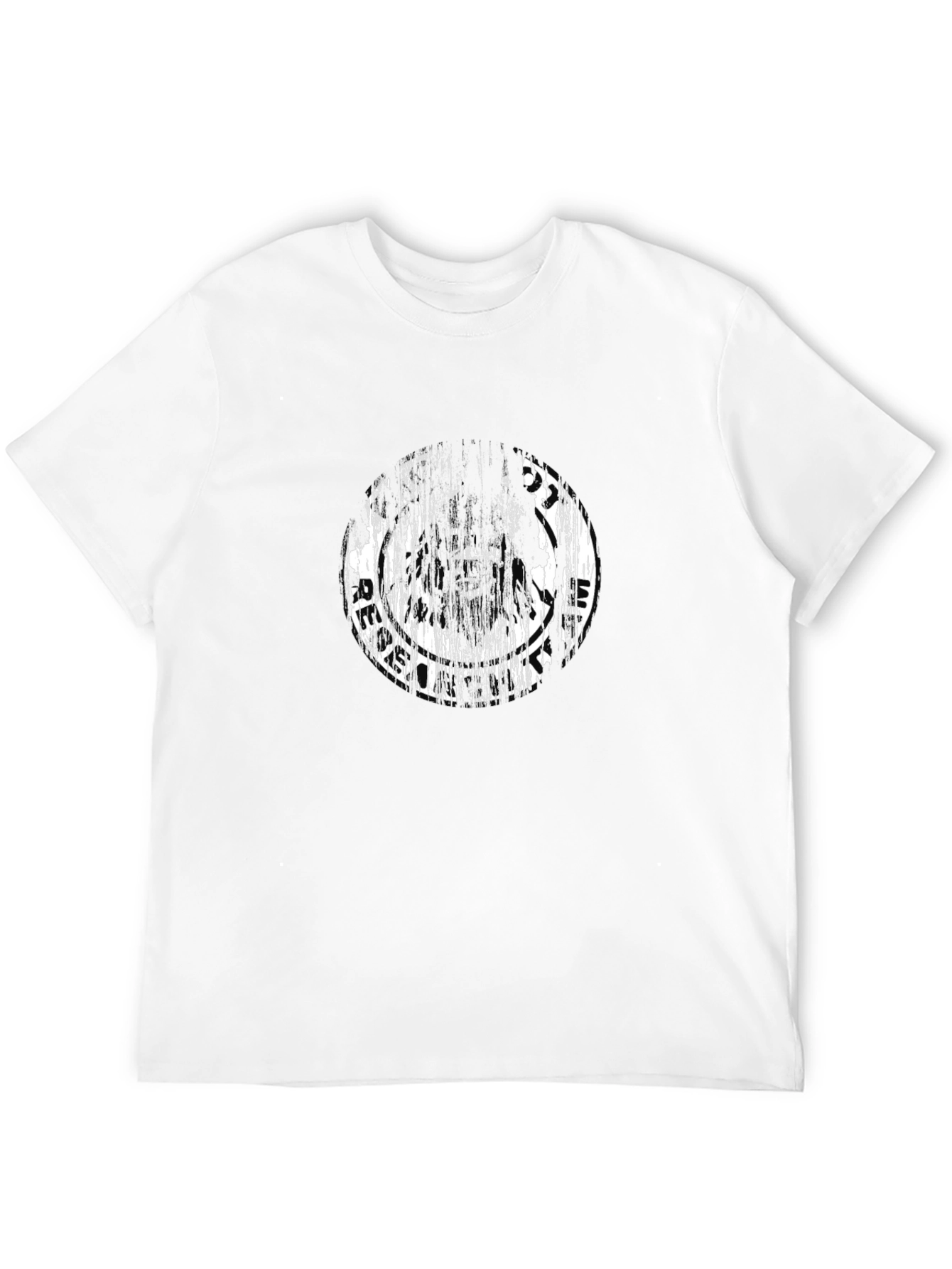 Distressed Graphic Tee - Black Cotton T-Shirt