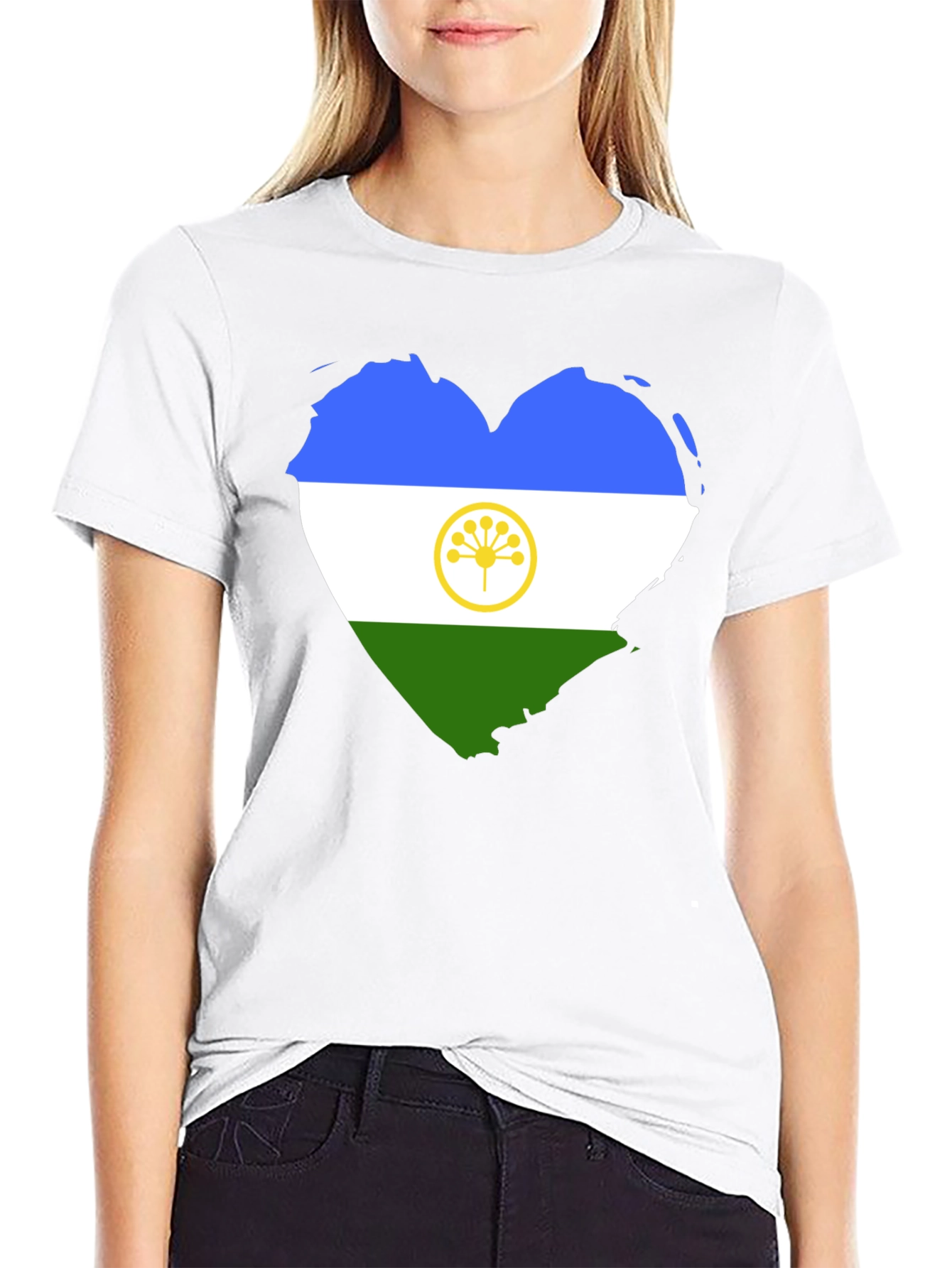 Adyghe Flag Heart T-Shirt - Soft Cotton Tee
