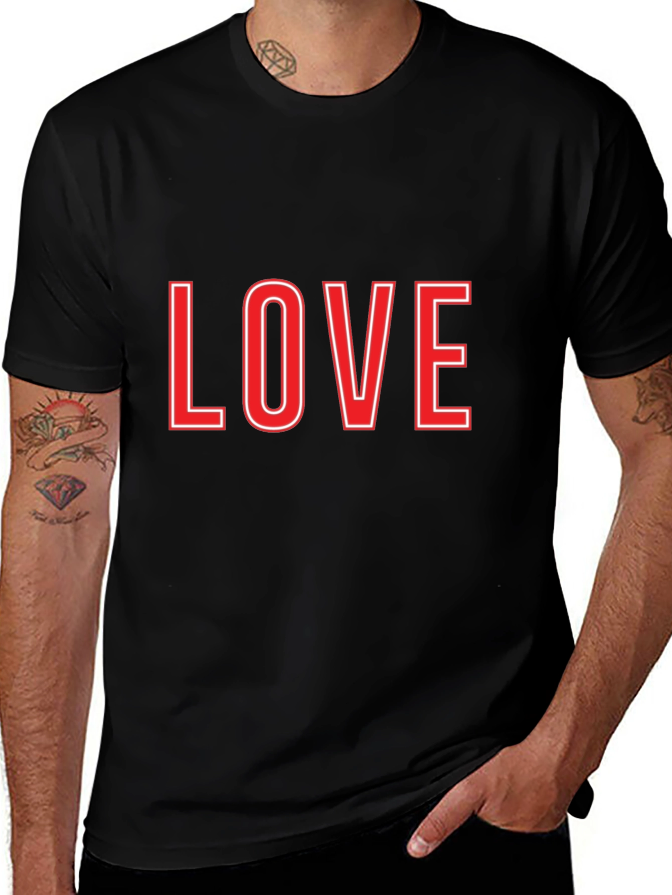 Love Graphic Tee - Black Casual T-Shirt