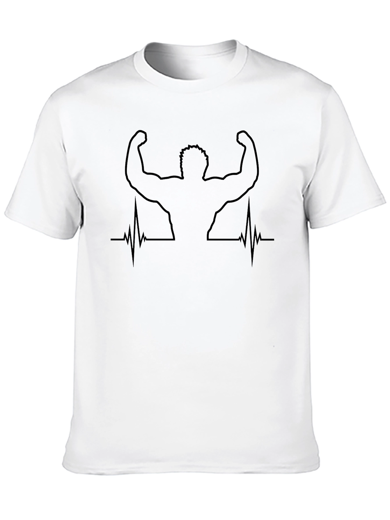 Gym Heartbeat Graphic Tee - Black Fitness Shirt