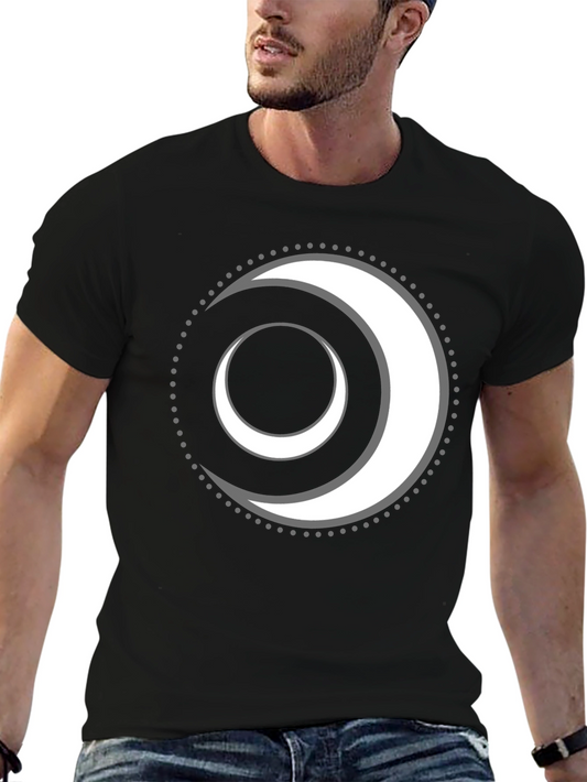 Stylish Black T-Shirt with Crescent Moon Design