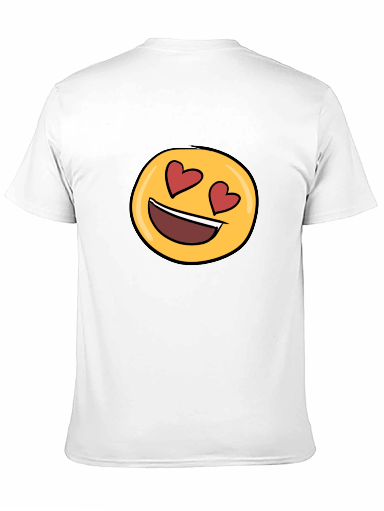 Emoji Heart Eyes Black T-Shirt - Express Your Love!
