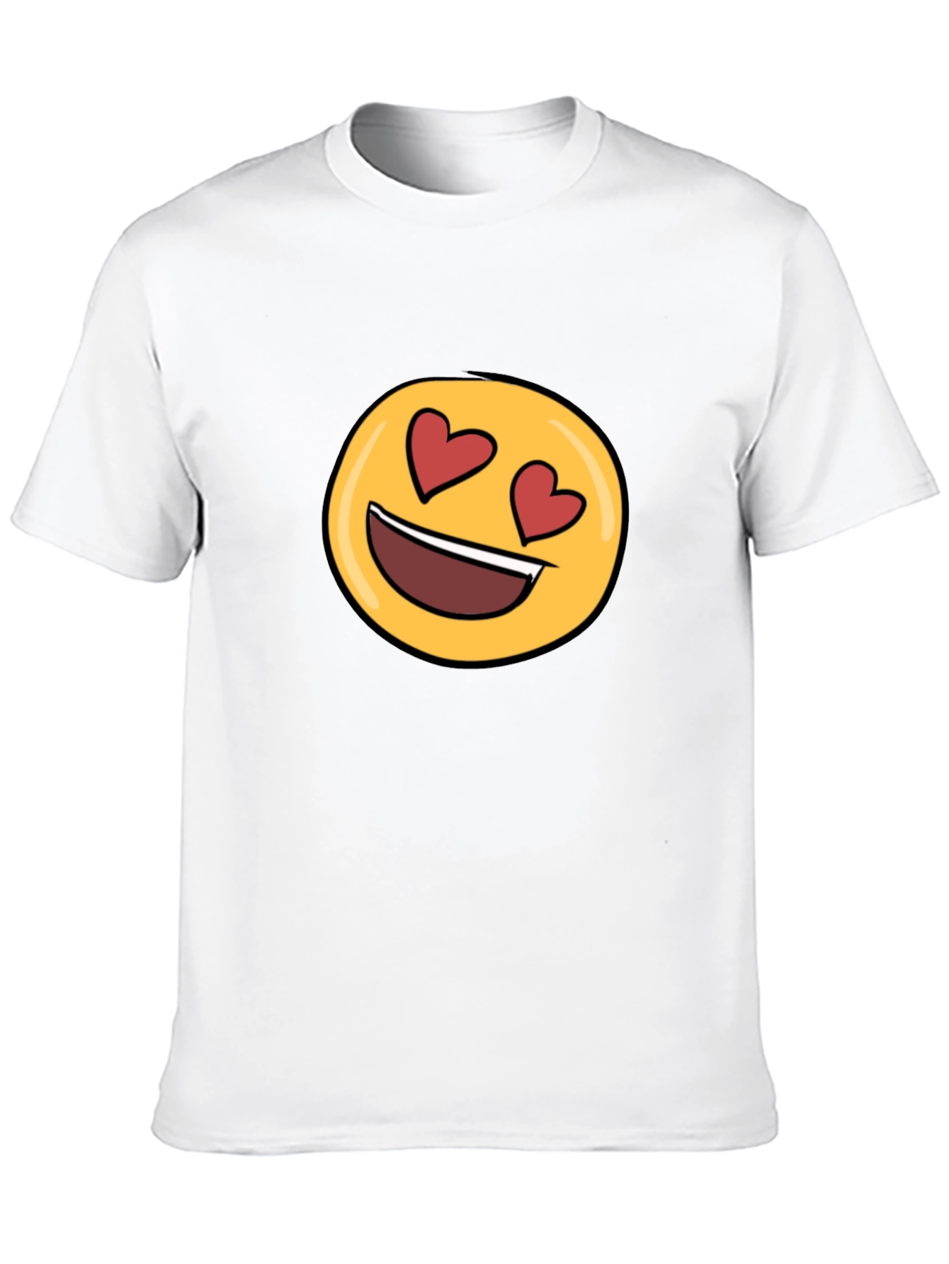 Emoji Heart Eyes Black T-Shirt - Express Your Love!