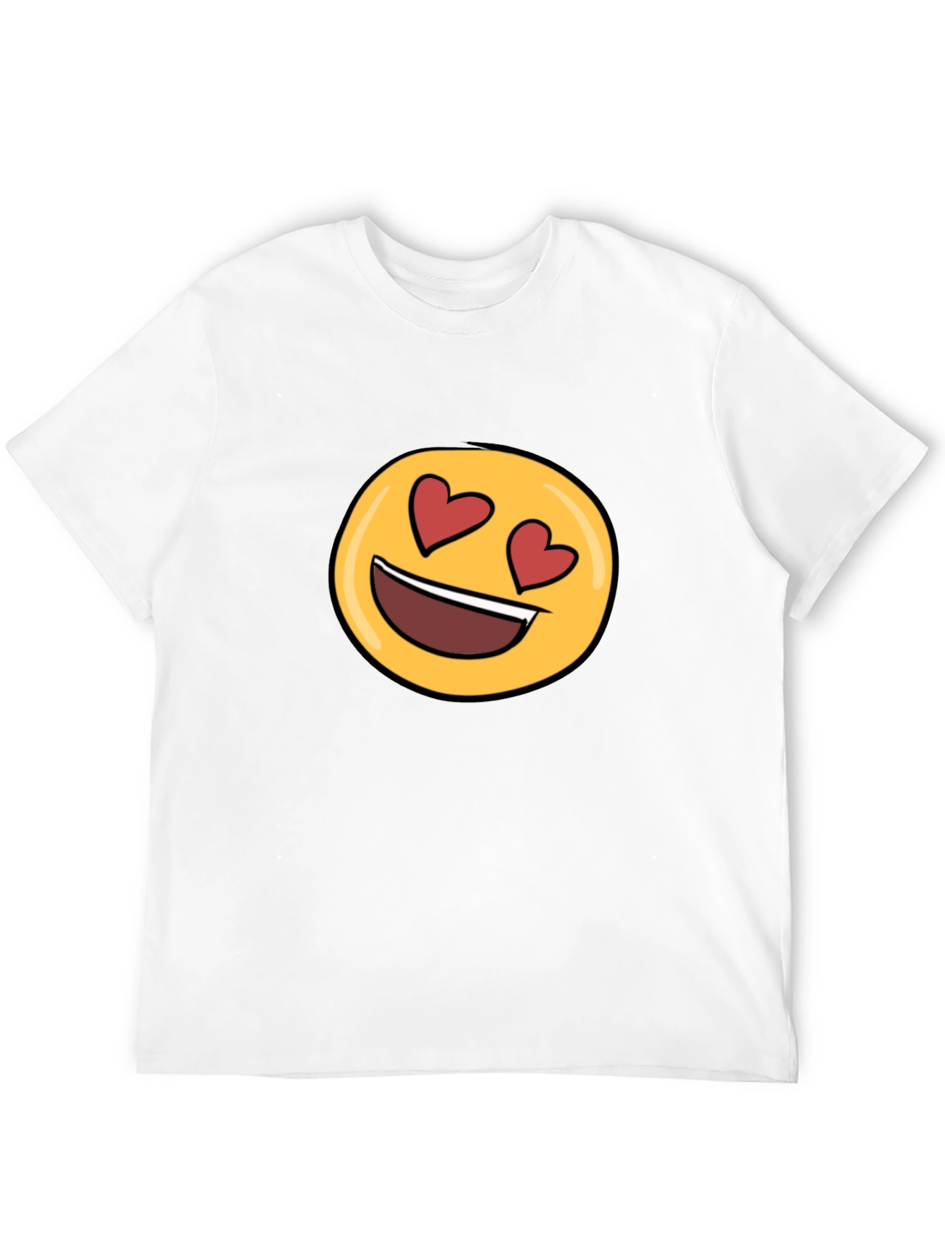 Emoji Heart Eyes Black T-Shirt - Express Your Love!
