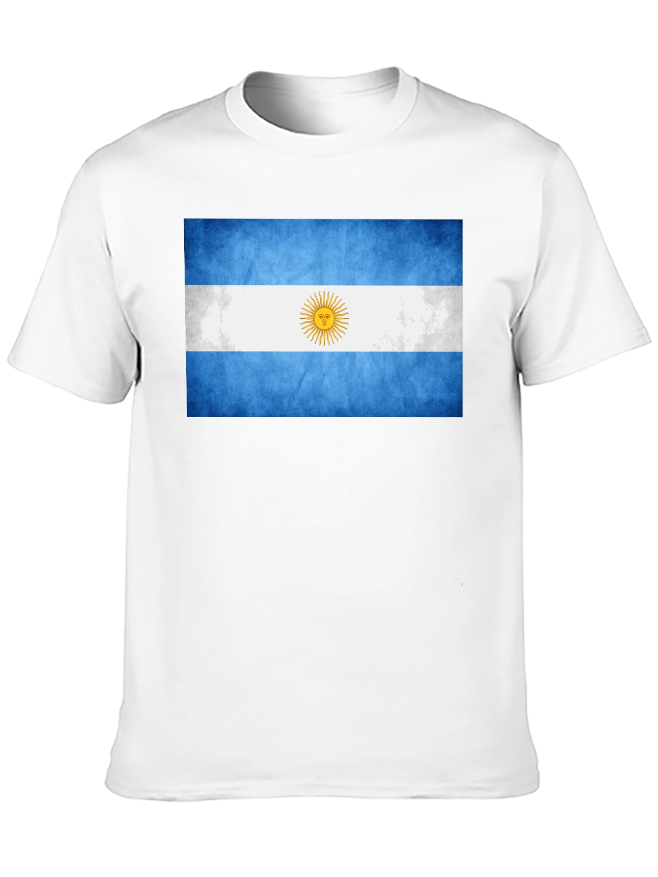 Argentina Flag Graphic Tee - Black Cotton T-Shirt