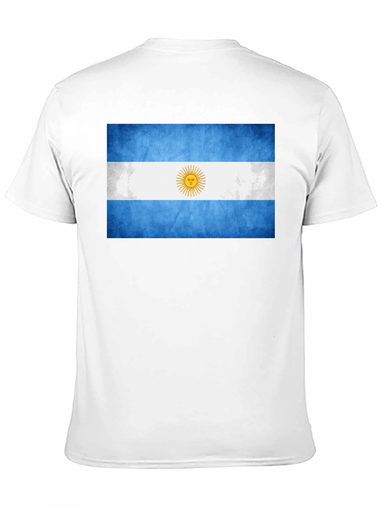 Argentina Flag Graphic Tee - Black Cotton T-Shirt