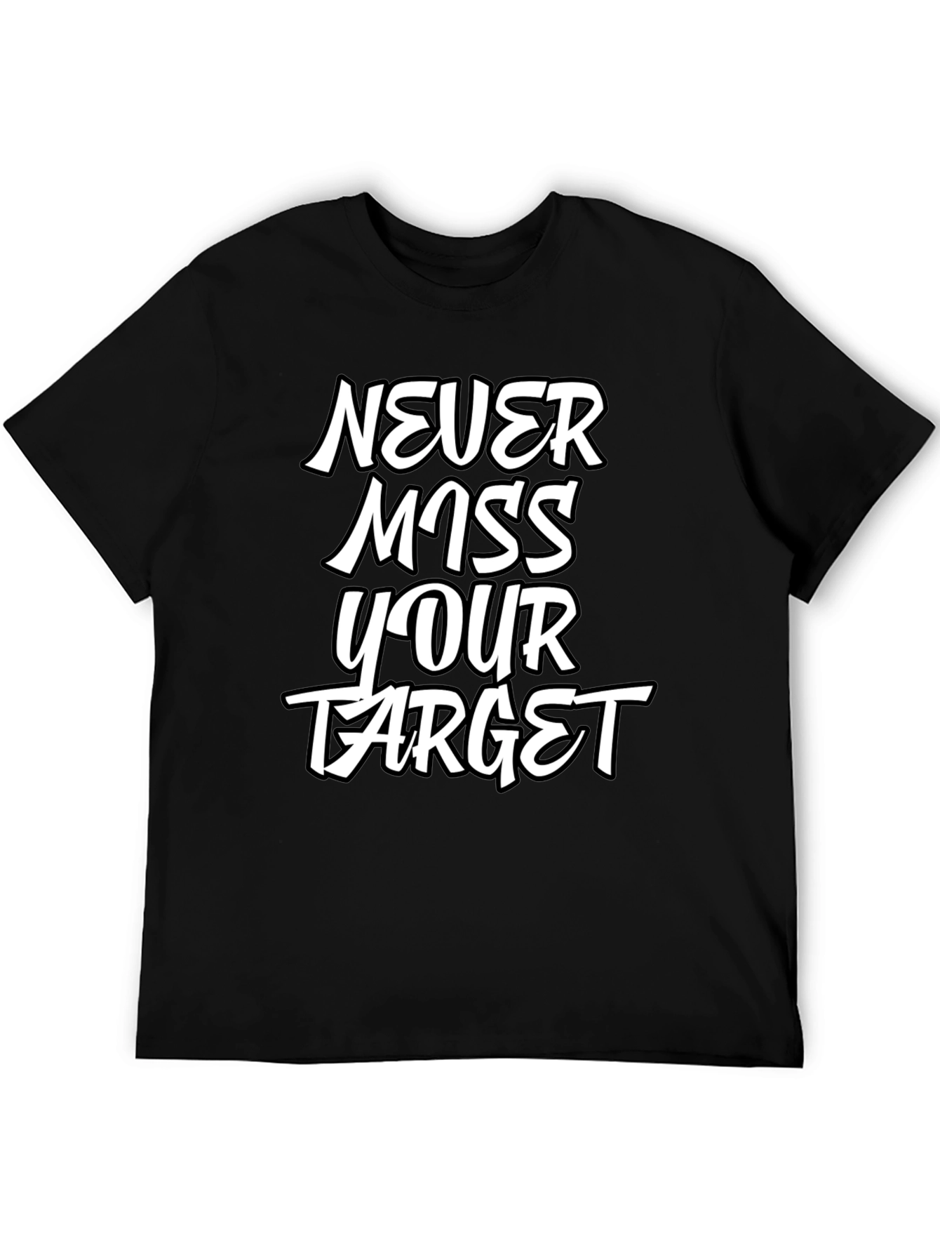 Never Miss Your Target Graphic Tee - Bold Black