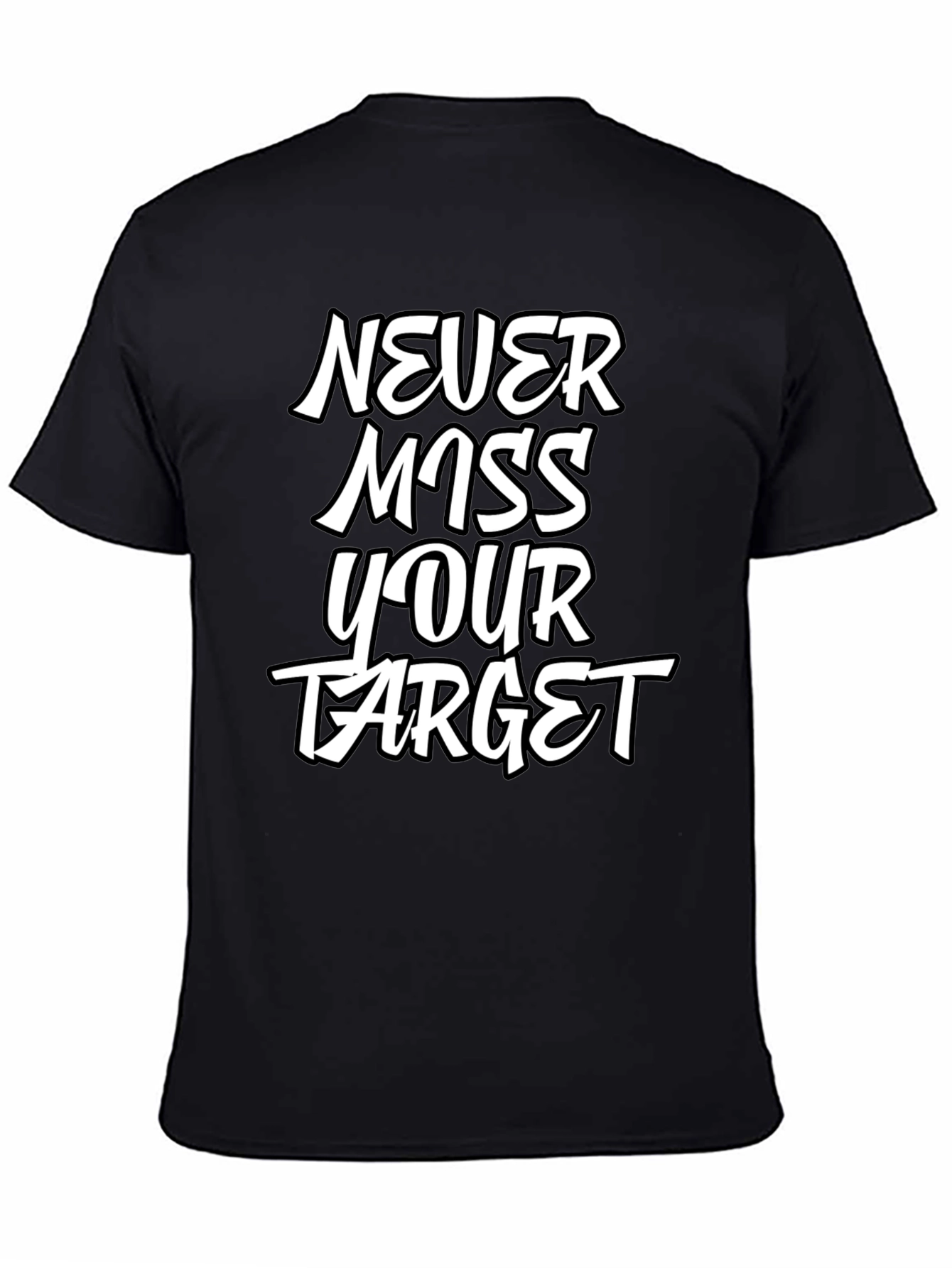 Never Miss Your Target Graphic Tee - Bold Black