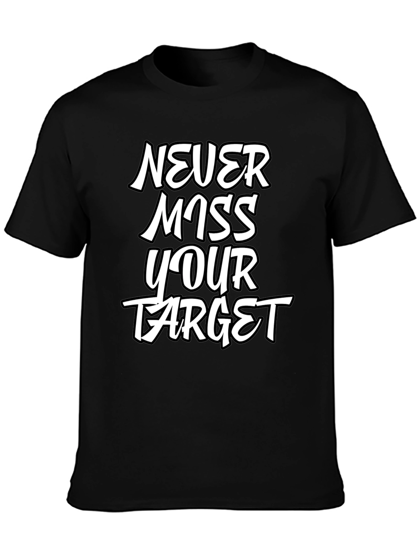 Never Miss Your Target Graphic Tee - Bold Black