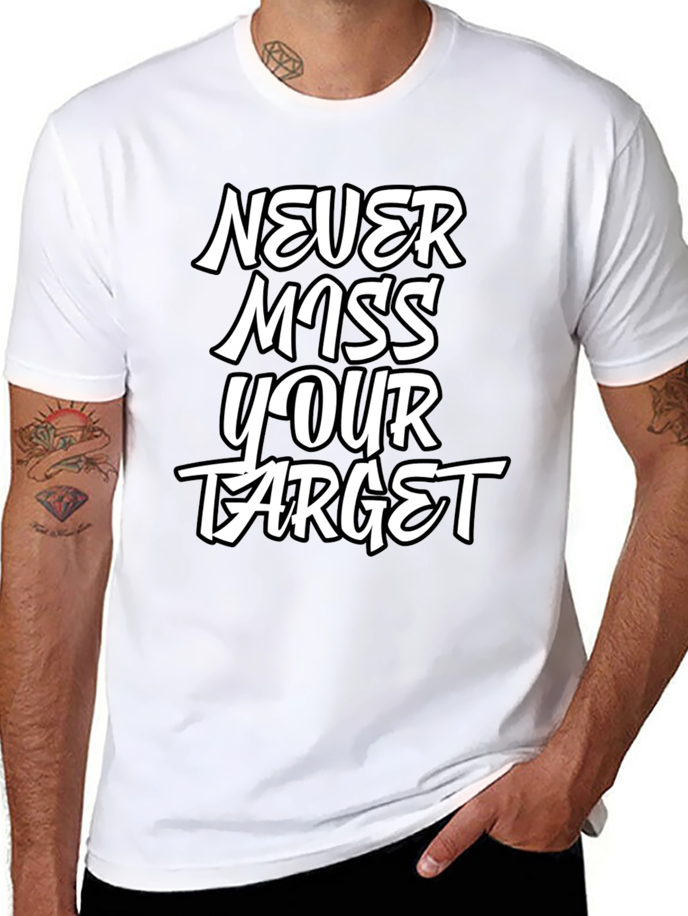 Never Miss Your Target Graphic Tee - Bold Black