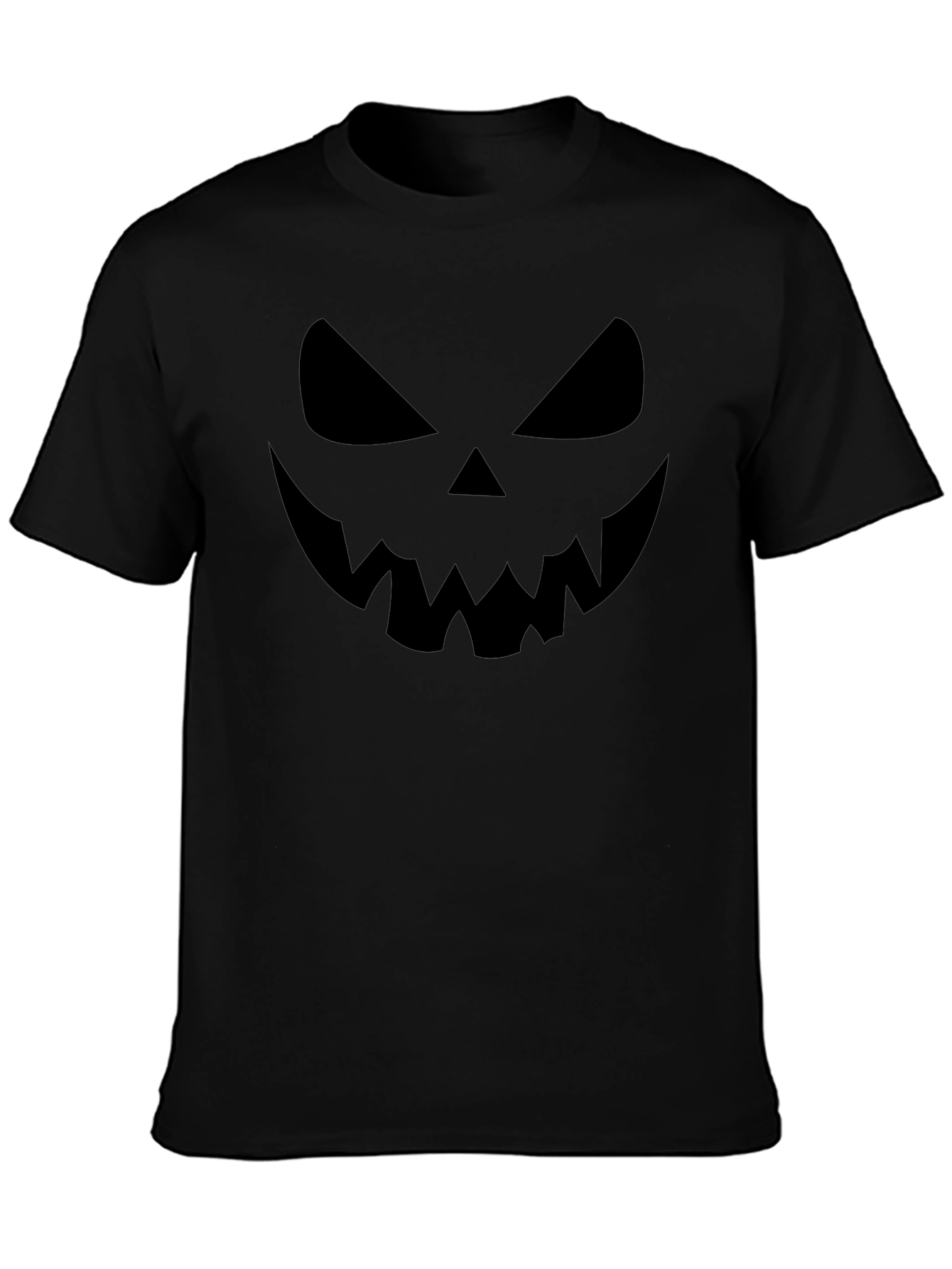 Spooky Black Halloween Pumpkin Face Graphic Tee