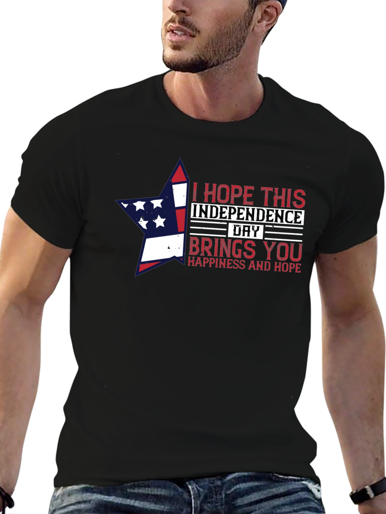 Independence Day Star Graphic T-Shirt