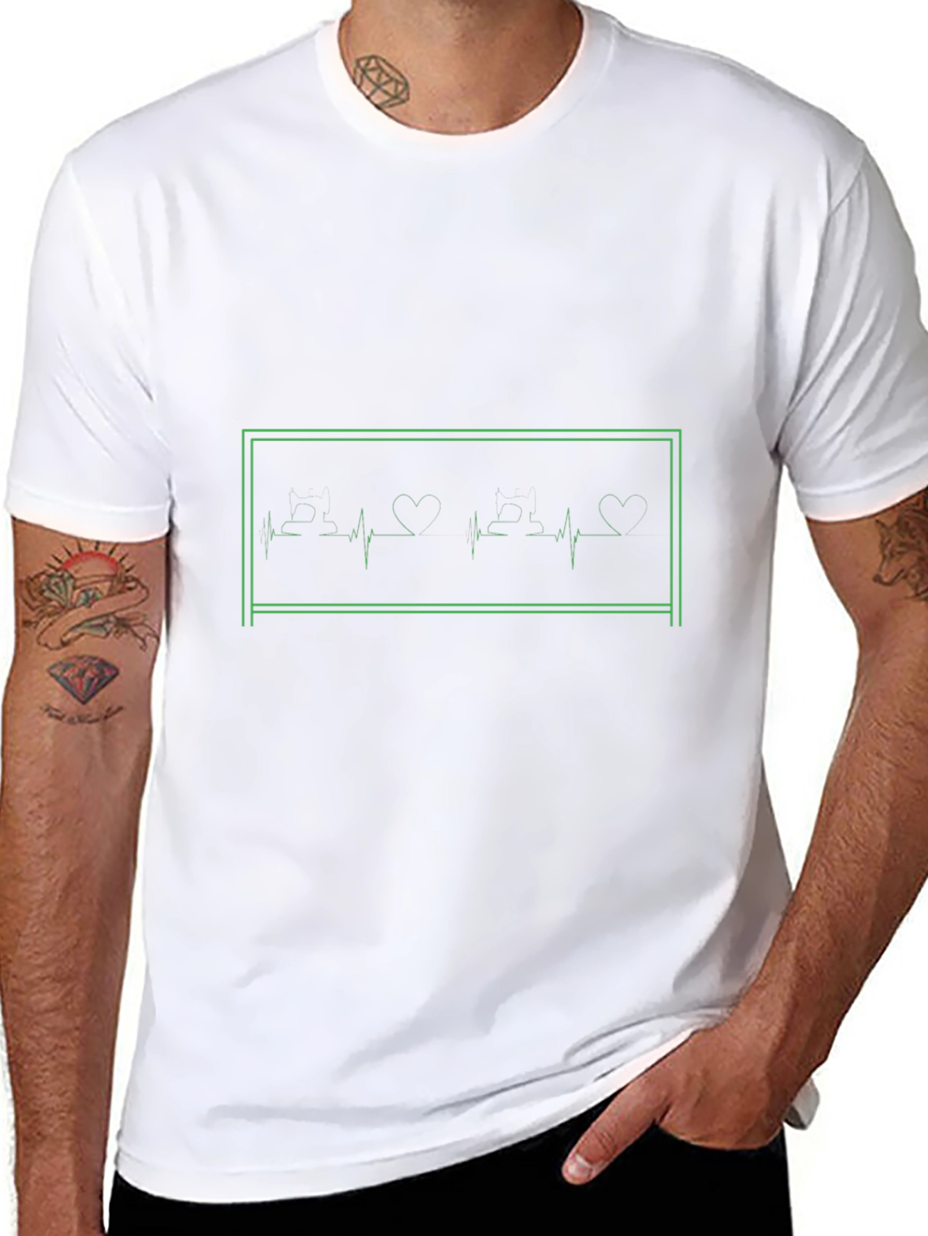 Heartbeat Love Graphic Tee - Black