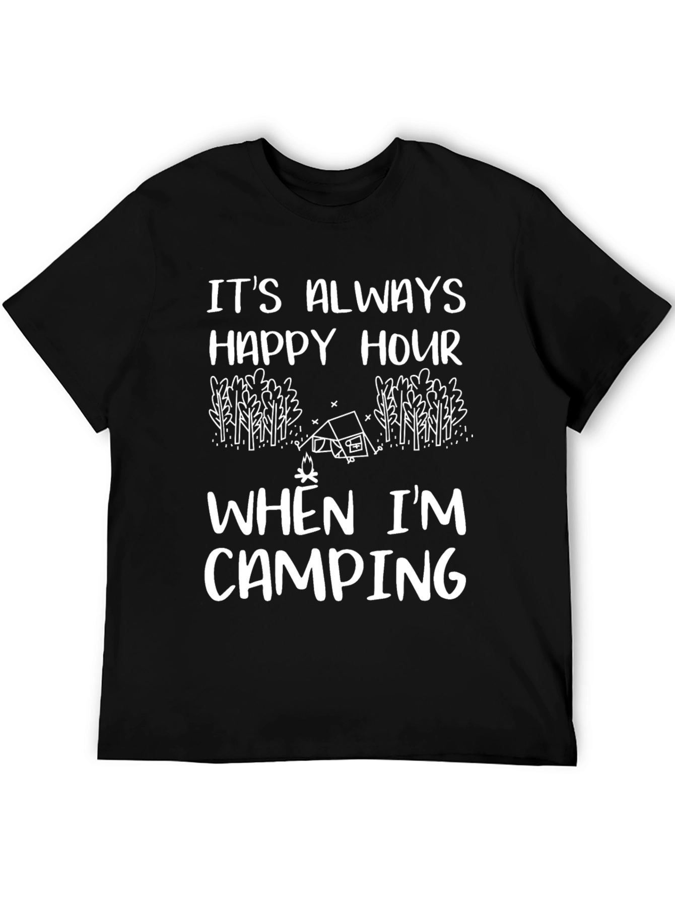 Happy Hour Camping Black T-Shirt
