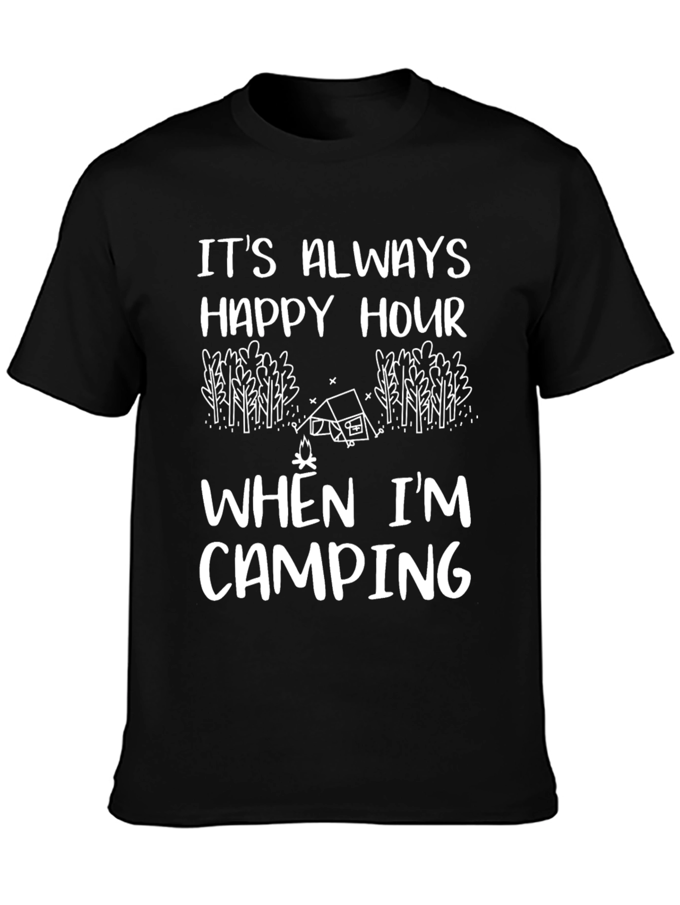 Happy Hour Camping Black T-Shirt