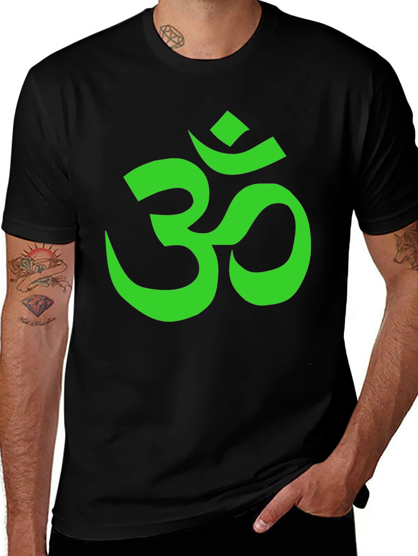 Om Symbol Graphic Tee - Black Cotton T-Shirt