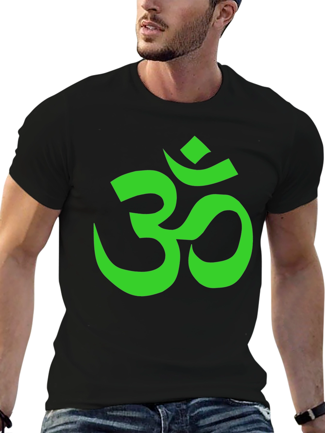 Om Symbol Graphic Tee - Black Cotton T-Shirt