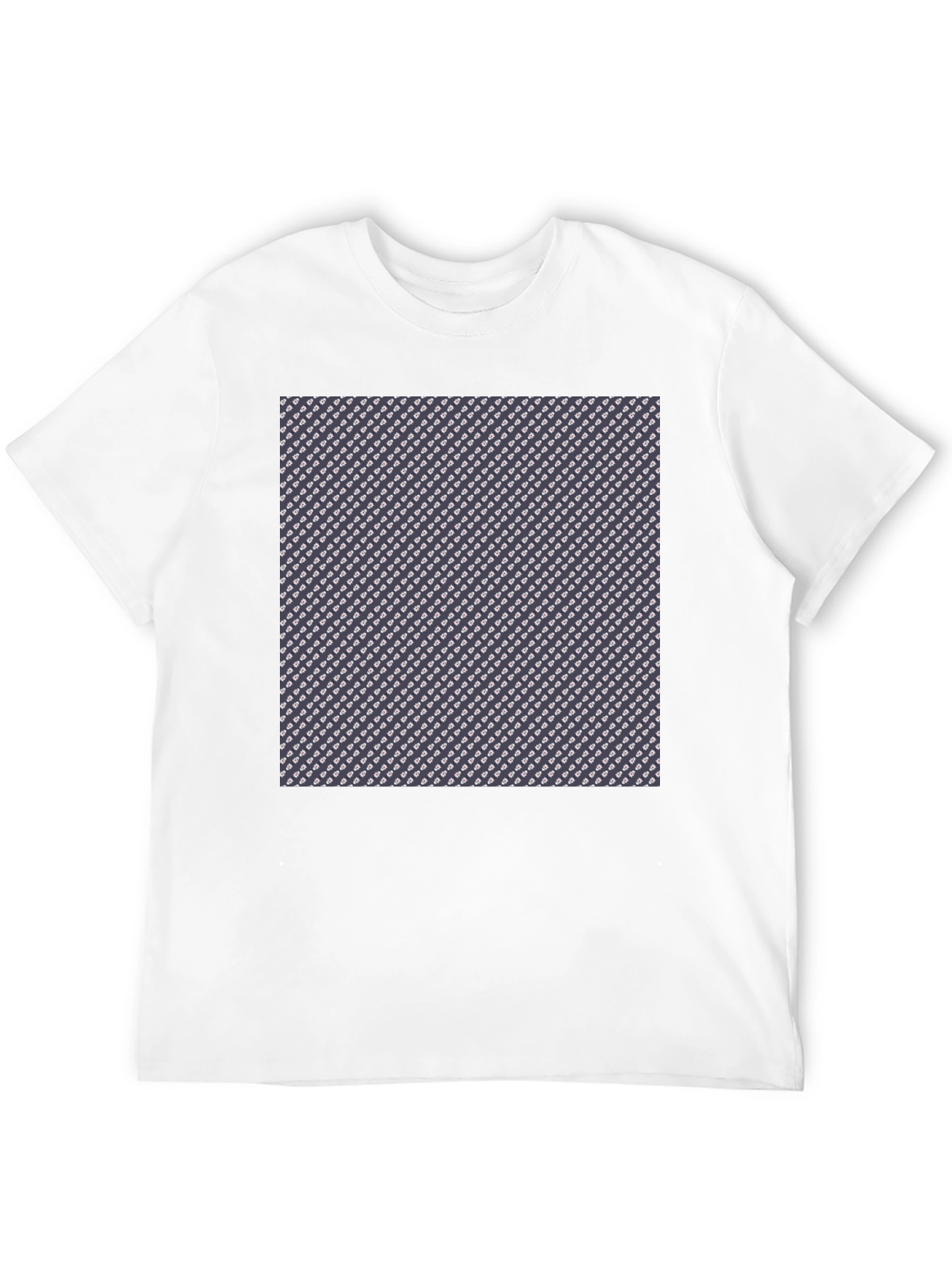 Patterned Print Crew Neck T-Shirt