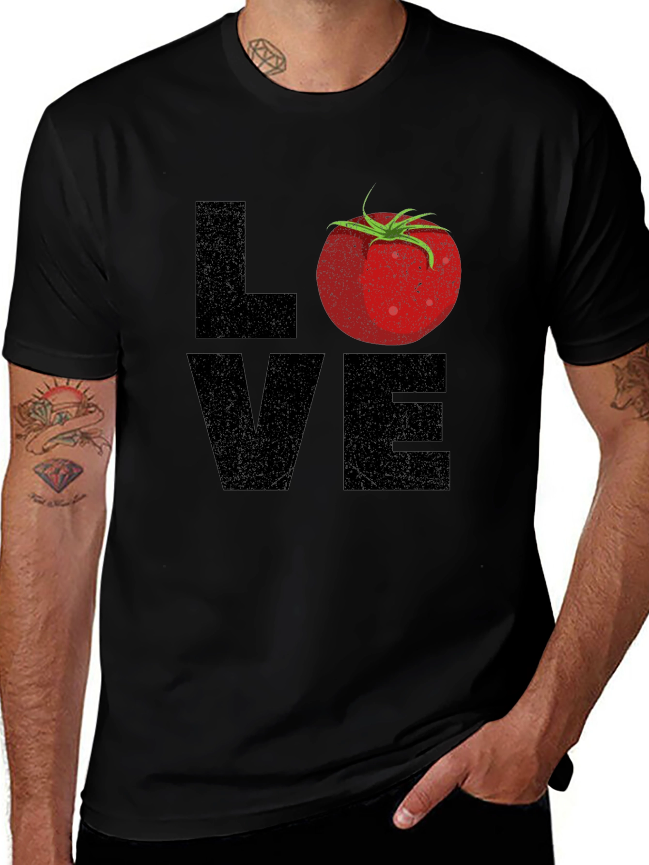 Love Tomato Graphic Tee - Mens Black T-Shirt