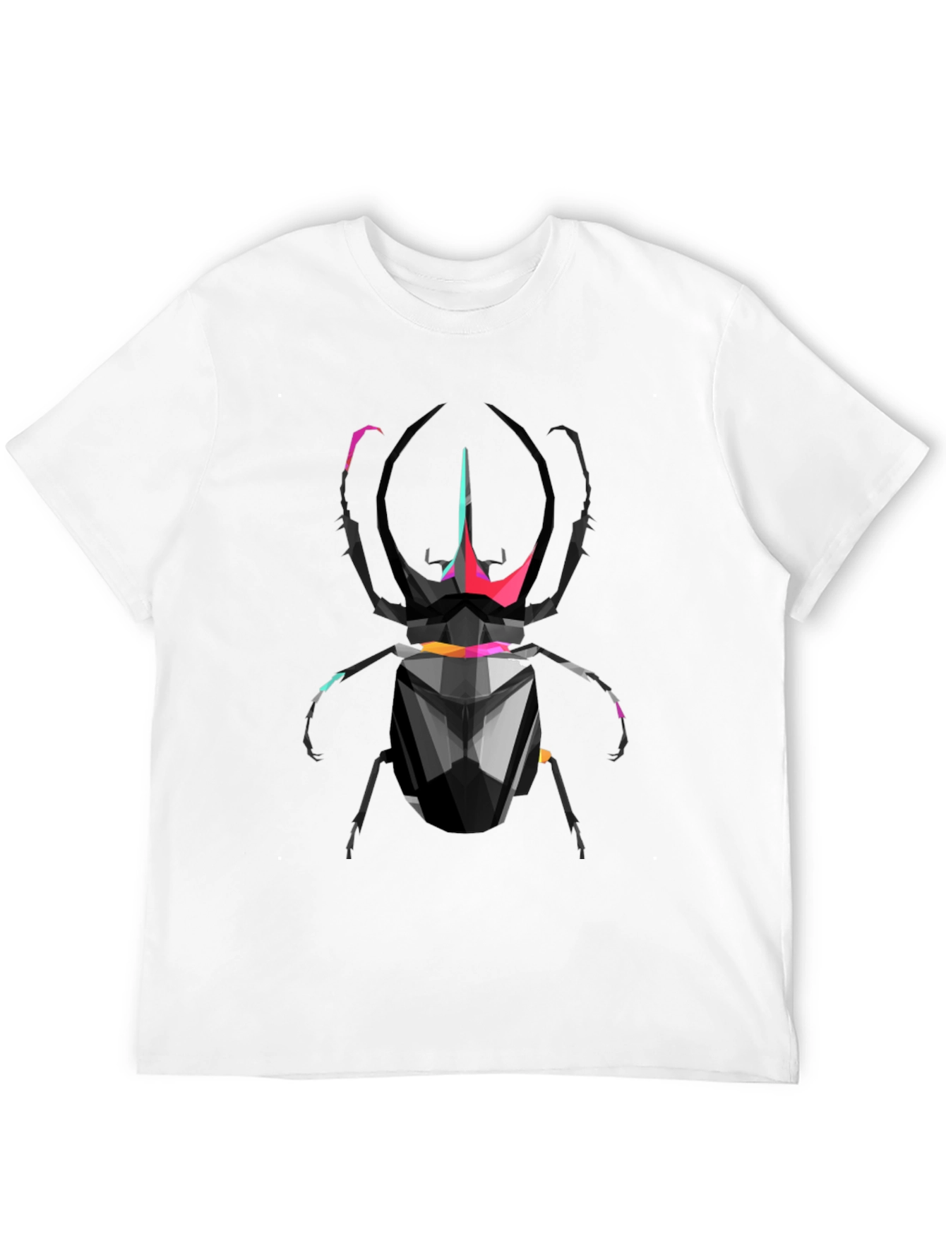 Geometric Scarab Beetle Graphic T-Shirt - Black